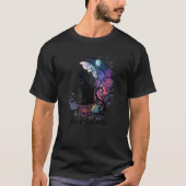 Celestial Black Cat Gazing At Full Moon Pretty Kit Tシャツ (正面)