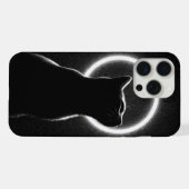 Celestial Black Cat Lunar Halo Phone Case iPhoneケース (裏面横)