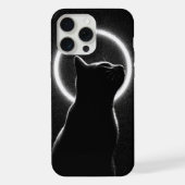 Celestial Black Cat Lunar Halo Phone Case iPhoneケース (裏面)