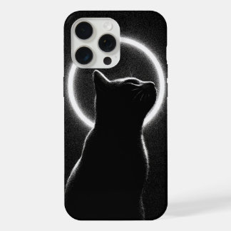 Celestial Black Cat Lunar Halo Phone Case iPhone 15 Pro Maxケース