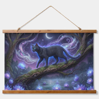 Celestial Black Cat Wall Tapestry - Magical Moon & 吊り下げ型タペストリー
