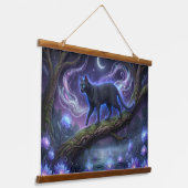 Celestial Black Cat Wall Tapestry - Magical Moon & 吊り下げ型タペストリー (傾斜あり)