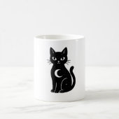 Celestial Black Cat with Crescent Moon | Mystical  コーヒーマグカップ (中央)
