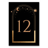 Celestial Black Gold Sun Moon Astronomy Wedding テーブルナンバー (裏面)