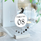 Celestial Black Moon Wedding Acrylic Table Number アクリル招待状