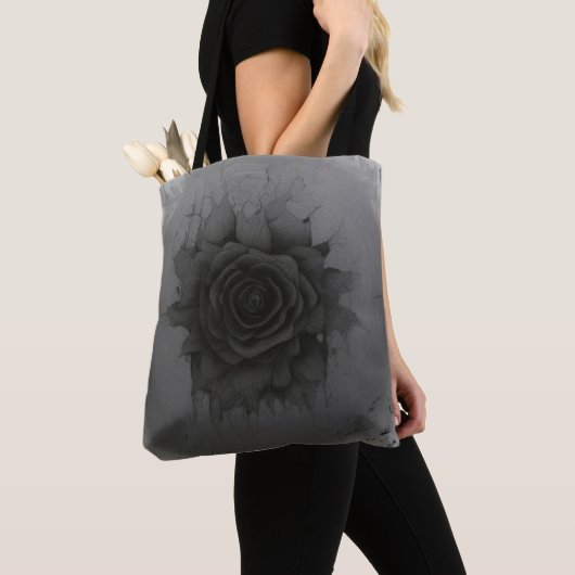 Celestial Black Rose トートバッグ (クローズアップ)