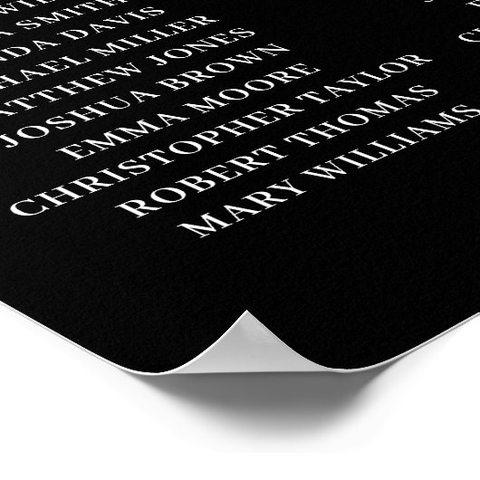Celestial Black Wedding Seating Chart | Blush Moon ポスター (角)
