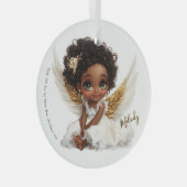 Celestial Bloom: Angelic Grace in Lace ガラスオーナメント (正面右)