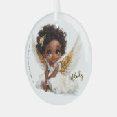 Celestial Bloom: Angelic Grace in Lace ガラスオーナメント (正面左)