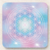 Celestial Bloom – Sacred Geometry Flower of Life コースター (正面)