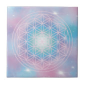 Celestial Bloom – Sacred Geometry Flower of Life タイル (正面)