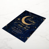 Celestial Blue and Gold Foil Wedding  箔招待状 (回転した状態)