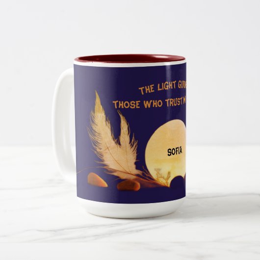 Celestial Blue Faith & Harmony Mug ツートーンマグカップ (正面左)
