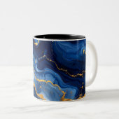 Celestial Blue & Gold Marble Luxury Mug ツートーンマグカップ (正面右)