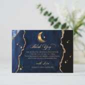 Celestial Blue Quinceanera Midnight Stars Moon  サンキューカード (スタンド正面)
