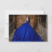 Celestial Blue Quinceanera Midnight Stars Moon  サンキューカード (裏面)