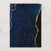 Celestial Blue Wedding Midnight Stars Moon エンクロージャーカード (裏面)