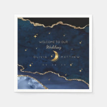 Celestial Blue Wedding Midnight Stars Moon 