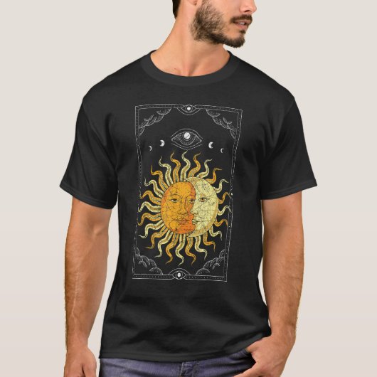 Celestial Body Boho Sun Moon Astronomy Universe As Tシャツ (正面)