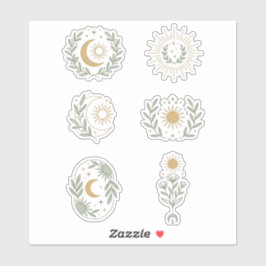 Celestial Boho Moon Vinyl Stickers シール