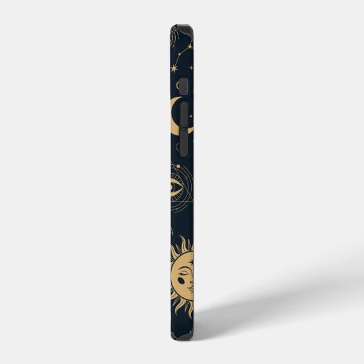 Celestial boho seamless pattern iPhoneケース (左側面)