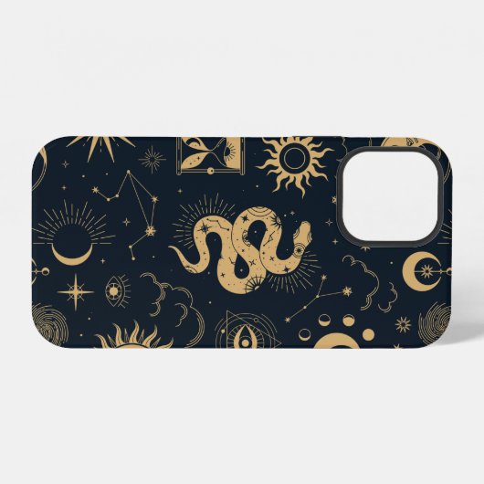 Celestial boho seamless pattern iPhoneケース (裏面横)