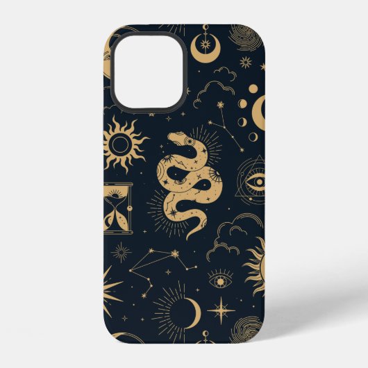 Celestial boho seamless pattern iPhoneケース (裏面)
