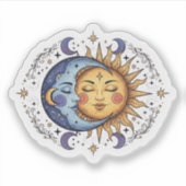 Celestial Boho Sun and Moon Spiritual Sticker シール (正面)