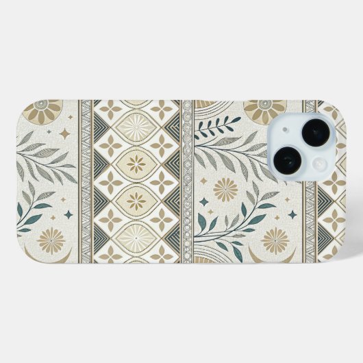 Celestial Botanical Folk Art Seamless Pattern Case-Mate iPhoneケース (裏面 (横))