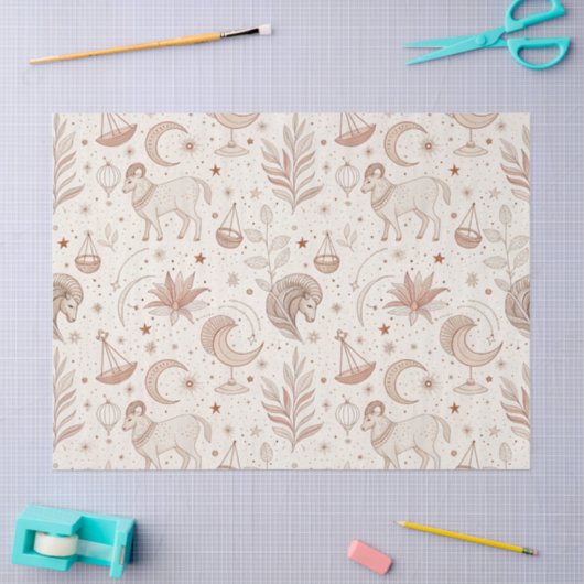 Celestial Botanical Pattern (1) 薄葉紙 (クラフト)