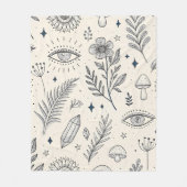 Celestial Botanical Pattern (4) フリースブランケット (正面)