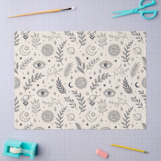 Celestial Botanical Pattern (5) 薄葉紙 (クラフト)