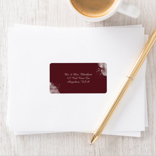 Celestial Burgundy Starlight Address Labels ラベル (インサイチュ)