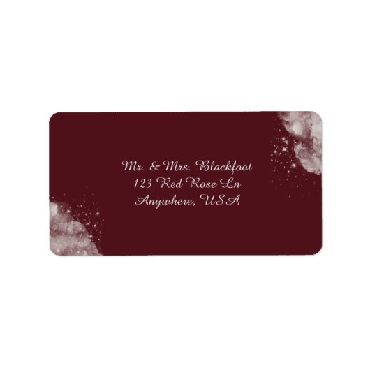 Celestial Burgundy Starlight Address Labels ラベル (正面)