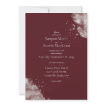 Celestial Burgundy Starlight Wedding Invitation