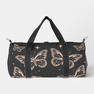 Celestial Butterfly | 淡いピンクのカントリーバッグ コテージ風ジム用 ダッフルバッグ