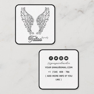 Celestial Butterfly Tattoo Salon Black and white スクエア名刺
