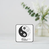 Celestial Butterfly Tattoo Salon Black and white スクエア名刺 (スタンド正面)