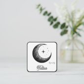 Celestial Butterfly Tattoo Salon Black and white スクエア名刺 (スタンド正面)