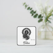 Celestial Butterfly Tattoo Salon Black and white スクエア名刺 (スタンド正面)