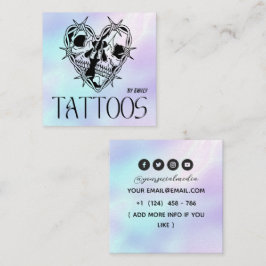 Celestial Butterfly Tattoo Salon Holographic スクエア名刺