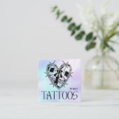 Celestial Butterfly Tattoo Salon Holographic スクエア名刺 (スタンド正面)