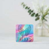 Celestial Butterfly Tattoo Salon Holographic スクエア名刺 (スタンド正面)