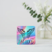 Celestial Butterfly Tattoo Salon Holographic スクエア名刺 (スタンド正面)
