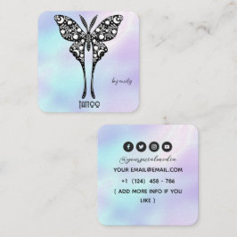 Celestial Butterfly Tattoo Salon Holographic スクエア名刺
