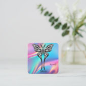 Celestial Butterfly Tattoo Salon Holographic スクエア名刺 (スタンド正面)