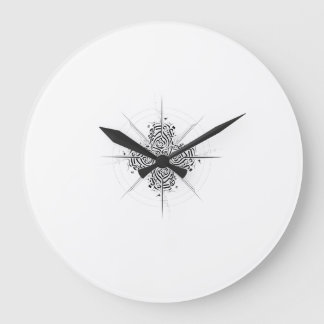 Celestial Calligraphy Mandala - Premium Wall Clock ラージ壁時計