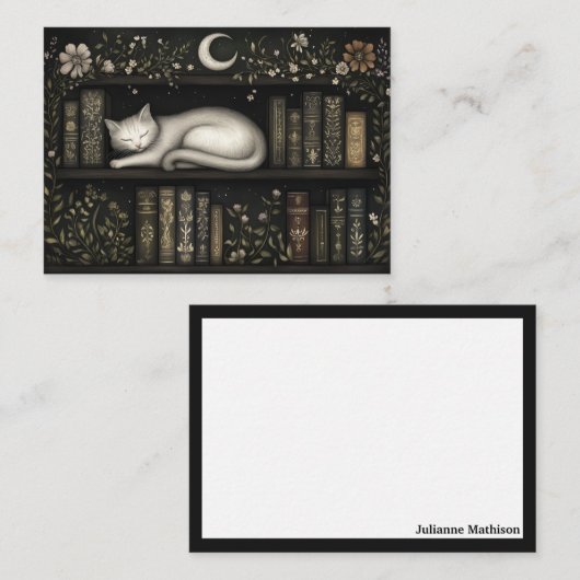 Celestial Cat Bookish Note Cards ノートカード (正面/裏面)