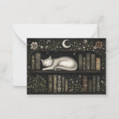 Celestial Cat Bookish Note Cards ノートカード (正面)