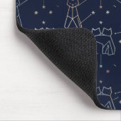 Celestial Cat Constellation Navy Blue Mouse Pad マウスパッド (コーナー)